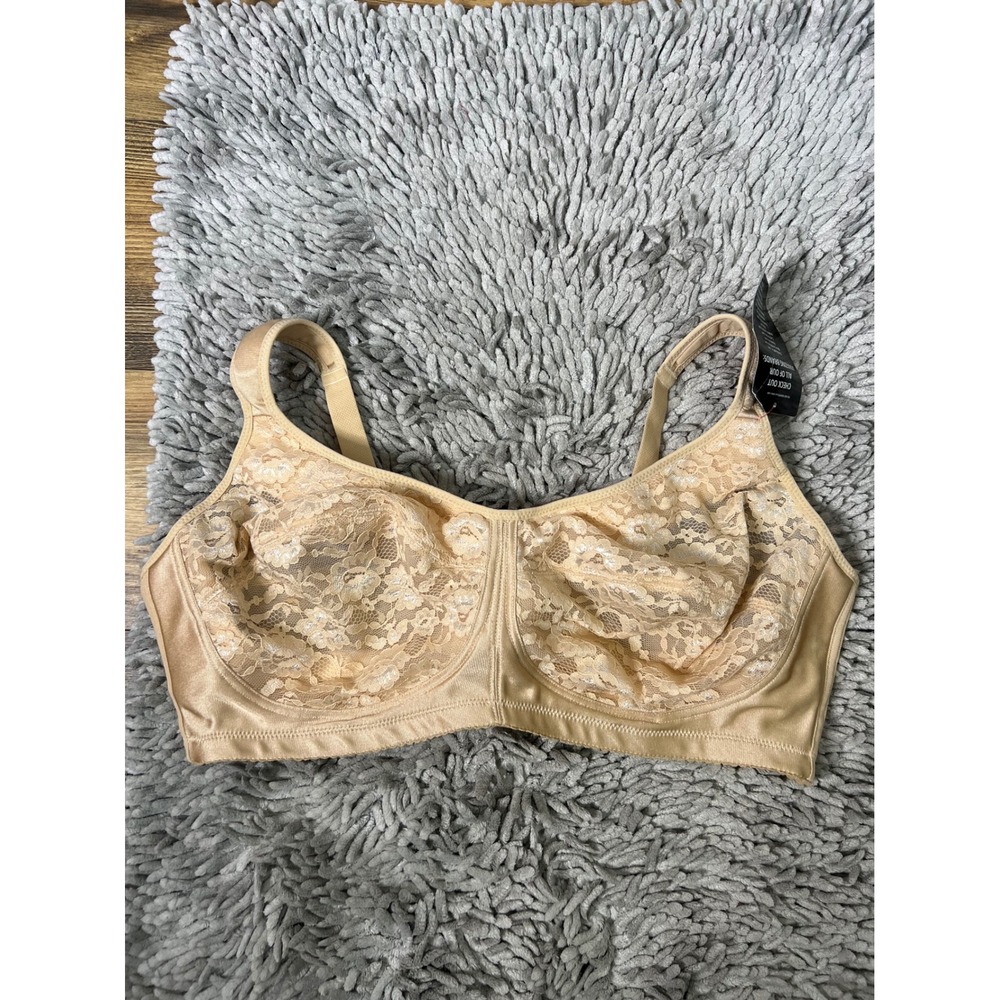 Comfort Choice Women Beige Floral Lace Wireless Bra